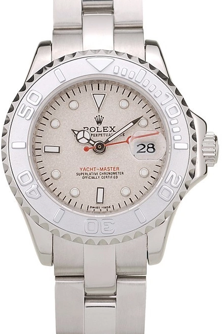 Aaa replica watch Beige Master Yacht Bezel Silver Dial Rolex 0610